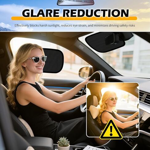 2PCS Mini Static Cling Car Window Shades,10x7.28 Car Shades for Side Windows to Block Sunlight/Heat,Universal Automotive Window Sunshades for Most Cars SUVs Trucks in Kuwait