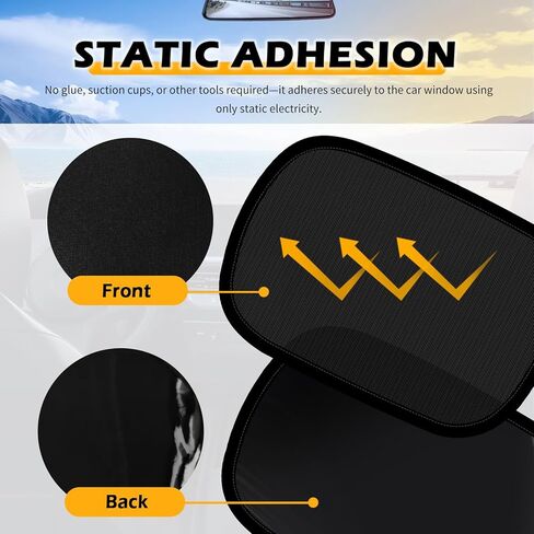 2PCS Mini Static Cling Car Window Shades,10x7.28 Car Shades for Side Windows to Block Sunlight/Heat,Universal Automotive Window Sunshades for Most Cars SUVs Trucks in Kuwait