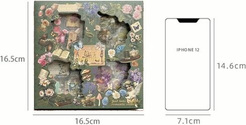 Vintage Retro PET Stickers, 100 Pcs, Waterproof Transparent, Flowers Mushroom Notes Theme, for Laptop Decals and DIY Arts (Nostalgia Handbook) in Kuwait