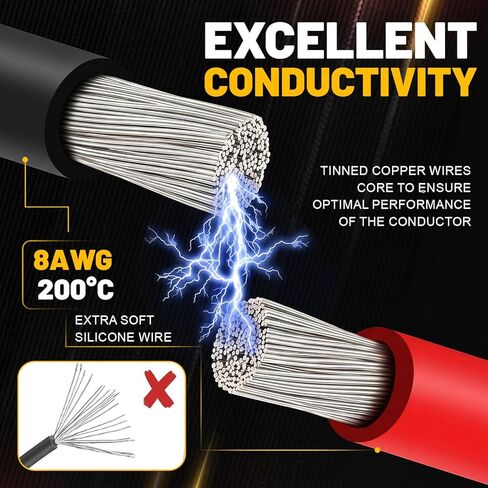 Talew 4 قطع كابلات توصيل للسيارة مع محول متوافق مع بطاريات ديوالت 20 فولت 8AWG 2FT سلك سيليكون كابلات معززة للسيارات لبطارية أداة بدء تشغيل السيارة، مقاومة درجة الحرارة 392 درجة فهرنهايت in Kuwait