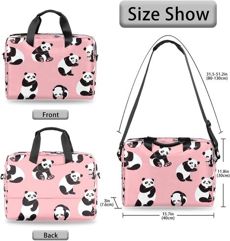 Laptop Bag Funny Panda Animal Laptop Case Sleeve Messenger Bags with Shoulder Strap Briefcase for Laptop 13 14 14.5 15.6 16 in in Saudi Arabia
