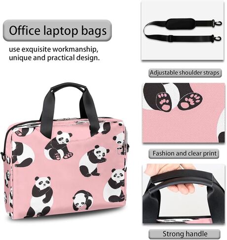 Laptop Bag Funny Panda Animal Laptop Case Sleeve Messenger Bags with Shoulder Strap Briefcase for Laptop 13 14 14.5 15.6 16 in in Saudi Arabia
