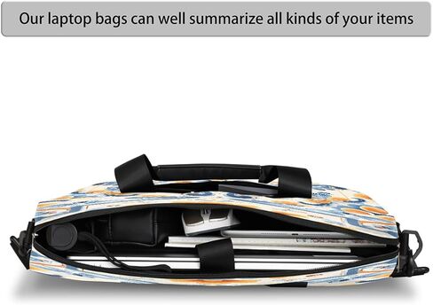 Laptop Bag Blue Orange Paisley Tile Pattern Laptop Case Sleeve Messenger Bags with Shoulder Strap Briefcase for Laptop 13 14 14.5 15.6 16 in in Saudi Arabia