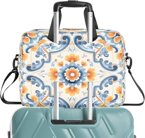 Laptop Bag Blue Orange Paisley Tile Pattern Laptop Case Sleeve Messenger Bags with Shoulder Strap Briefcase for Laptop 13 14 14.5 15.6 16 in in Saudi Arabia