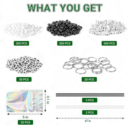 RAWILL 796 Pcs DIY Soccer Keychain Making Kit with Soccer Beads, Letter Beads, Ribbons and Self-sealing Bags, Sport Theme Party Favors Gift in Saudi Arabia
