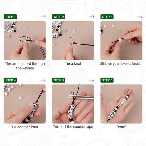 RAWILL 796 Pcs DIY Soccer Keychain Making Kit with Soccer Beads, Letter Beads, Ribbons and Self-sealing Bags, Sport Theme Party Favors Gift in Saudi Arabia