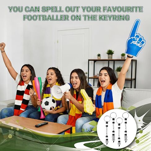 RAWILL 796 Pcs DIY Soccer Keychain Making Kit with Soccer Beads, Letter Beads, Ribbons and Self-sealing Bags, Sport Theme Party Favors Gift in Saudi Arabia