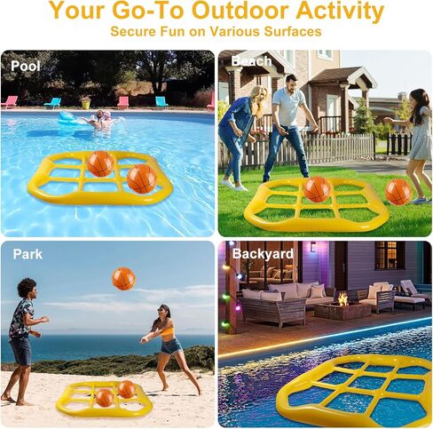 Taotuo 2-in-1 Inflatable Pool Tictac Game with 10 Balls, Ropes & Sandbags – Giant Floating Grid Puzzle for Kids, Teens & Adults –2-10 Players Summer Water Toys for Pool Party, Beach & Backyard Fun in Saudi Arabia