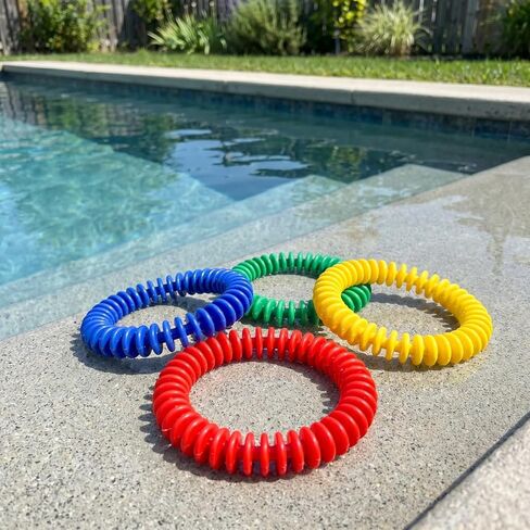 Abaodam 4pcs Colorful Swim Rings, Pool Diving Soft Plastic Underwater Training Rings for Safe Swimming Practice and Summer Water Games in Kuwait