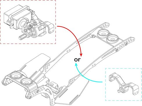 هيكل MEUS RACING من التيتانيوم LCG هيكل MD24 لترقيات الزاحف المحورية SCX24 1/24 RC (هيكل MD24) in Kuwait