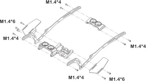 هيكل MEUS RACING من التيتانيوم LCG هيكل MD24 لترقيات الزاحف المحورية SCX24 1/24 RC (هيكل MD24) in Kuwait