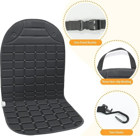 Universal Winter Seat Cushion Cover for Full Back (Black) in Saudi Arabia