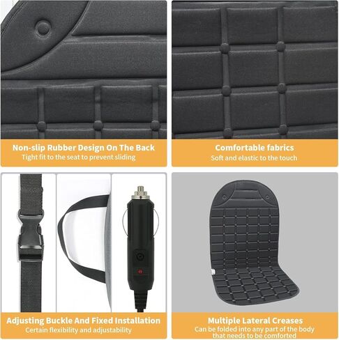 Universal Winter Seat Cushion Cover for Full Back (Black) in Saudi Arabia