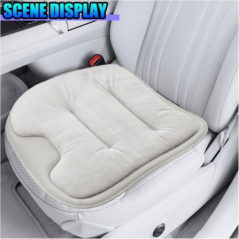 Craedli Car Seat Cushion, Comfortable Warm Flannel Auto Driver Seat Protector Pad, Winter Non-Slip Vehicle Front Seats Cushion Decoration Accessories for Car SUV Truck (White) in Saudi Arabia