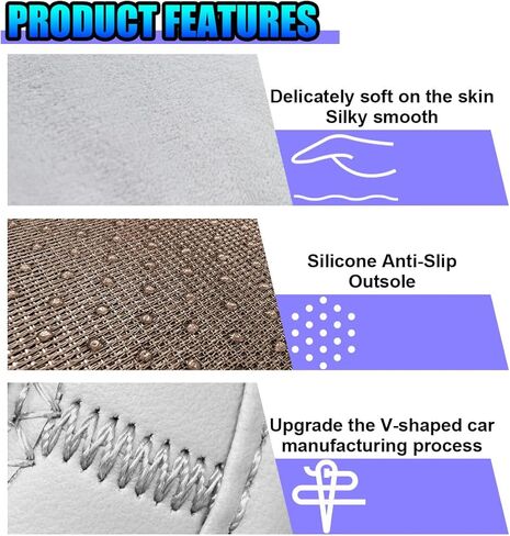 Craedli Car Seat Cushion, Comfortable Warm Flannel Auto Driver Seat Protector Pad, Winter Non-Slip Vehicle Front Seats Cushion Decoration Accessories for Car SUV Truck (White) in Saudi Arabia