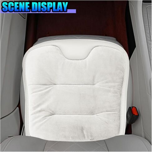 Craedli Car Seat Cushion, Comfortable Warm Flannel Auto Driver Seat Protector Pad, Winter Non-Slip Vehicle Front Seats Cushion Decoration Accessories for Car SUV Truck (White) in Saudi Arabia