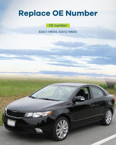 LUJUNTEC 2010-2013 لسيارة Kia Forte & Forte Koup - مقبض الباب الخلفي الخارجي - يسار السائق ويمين الراكب - قطعة واحدة - أسود - استبدال OEM 826511M050، 826521M060 - تصميم أنيق وسهل التركيب in Kuwait