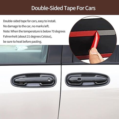 Exterior Door Handle and Bowl Cover Trims Compatible with Toyota Sienna 2026 2025 2024-2021, ABS Protector Decoration Car Accessories, 8PCS, Carbon Fiber Pattern in Kuwait