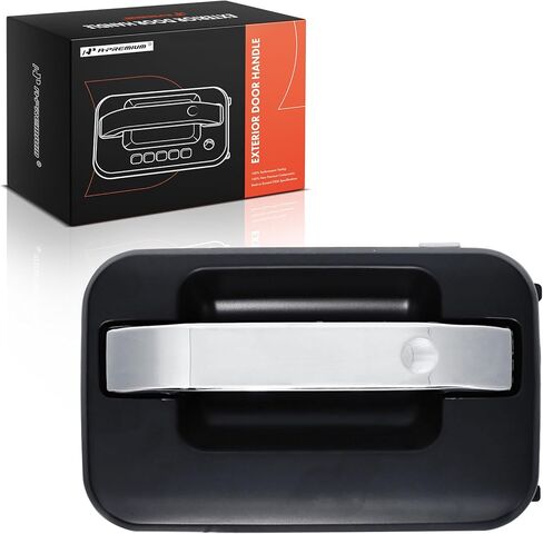 مقبض الباب الخارجي للجانب الأيسر الخلفي من A-Premium متوافق مع Ford F-150 F150 2004-2014 وLincoln Mark LT 2006-2008، غطاء أسود مُجهز مع رافعة من الكروم، استبدال # 9L3Z1626605DA in Kuwait