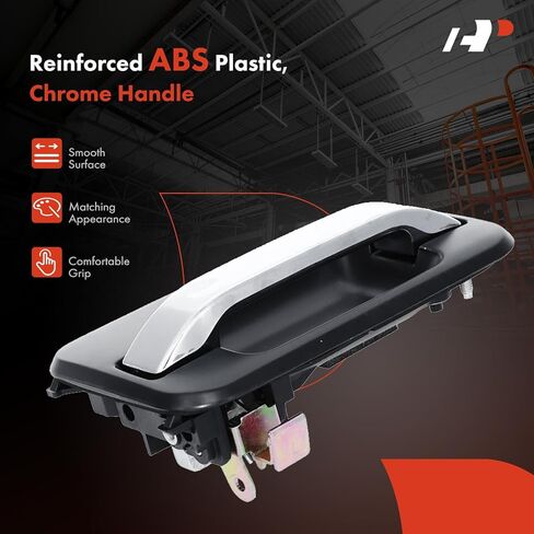 مقبض الباب الخارجي للجانب الأيسر الخلفي من A-Premium متوافق مع Ford F-150 F150 2004-2014 وLincoln Mark LT 2006-2008، غطاء أسود مُجهز مع رافعة من الكروم، استبدال # 9L3Z1626605DA in Kuwait