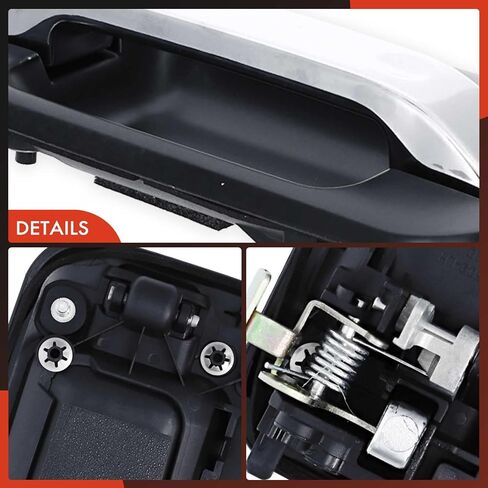مقبض الباب الخارجي للجانب الأيسر الخلفي من A-Premium متوافق مع Ford F-150 F150 2004-2014 وLincoln Mark LT 2006-2008، غطاء أسود مُجهز مع رافعة من الكروم، استبدال # 9L3Z1626605DA in Kuwait