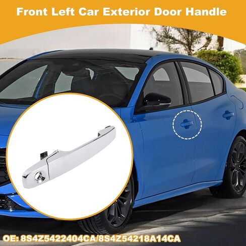 مقبض باب السيارة الخارجي الجانبي للسائق الأمامي لسيارة Ford Focus 2008-2011 فضي اللون ABS 1 Set No.8S4Z5422404CA in Kuwait
