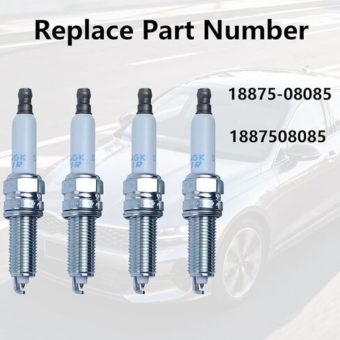 18875-08085 Spark Plug 4 pcs Set, Compatible With Hyundai Sonata 2020-2021 Kia K5 2021 1.6L L4,Replace OE# 18875-08085 1887508085- Exact OEM Replacement in Saudi Arabia