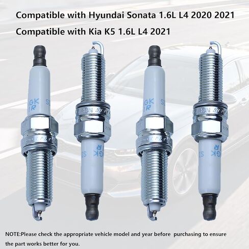 18875-08085 Spark Plug 4 pcs Set, Compatible With Hyundai Sonata 2020-2021 Kia K5 2021 1.6L L4,Replace OE# 18875-08085 1887508085- Exact OEM Replacement in Saudi Arabia