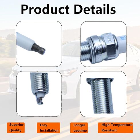 18875-08085 Spark Plug 4 pcs Set, Compatible With Hyundai Sonata 2020-2021 Kia K5 2021 1.6L L4,Replace OE# 18875-08085 1887508085- Exact OEM Replacement in Saudi Arabia