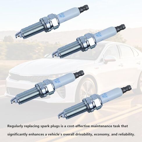 18875-08085 Spark Plug 4 pcs Set, Compatible With Hyundai Sonata 2020-2021 Kia K5 2021 1.6L L4,Replace OE# 18875-08085 1887508085- Exact OEM Replacement in Saudi Arabia