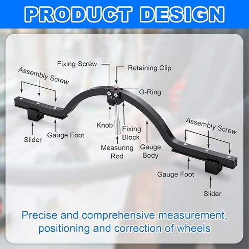 Tellegloww Wheel Alignment Tool Professional Adjustable Steering Wheel Level Alignment Gauge Compatible with 12 to 29 Inch for Measuring Dish on Road Bike, Mountain Bike, BMX Dish Measurement in Kuwait