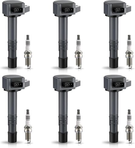 Set of 6 Ignition Coil Pack and Platinum Spark Plugs Compatible with Honda Pilot Ridgeline Acura MDX Saturn Vue 3.5L V6 2001 2002 2003 2004 2005 2006 2007 2008 Replaces UF413 UF435 UF400 4503 in Saudi Arabia