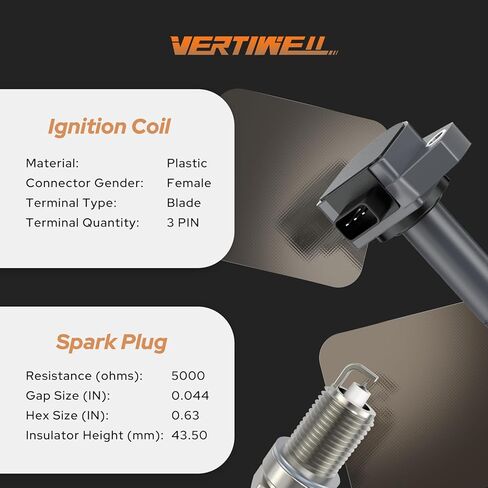 Set of 6 Ignition Coil Pack and Platinum Spark Plugs Compatible with Honda Pilot Ridgeline Acura MDX Saturn Vue 3.5L V6 2001 2002 2003 2004 2005 2006 2007 2008 Replaces UF413 UF435 UF400 4503 in Saudi Arabia