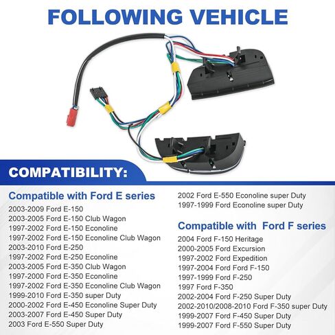 Steering Wheel Mounted Cruise Control Switch Buttons Kit 1C3A9D809AA Compatible with Ford F-150/250/350 Super Duty 1997-2004, 1999-2007 E-150/250/350/450/550, Excursion, Expedition in Kuwait