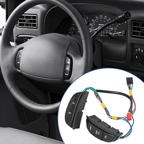 Steering Wheel Mounted Cruise Control Switch Buttons Kit 1C3A9D809AA Compatible with Ford F-150/250/350 Super Duty 1997-2004, 1999-2007 E-150/250/350/450/550, Excursion, Expedition in Kuwait