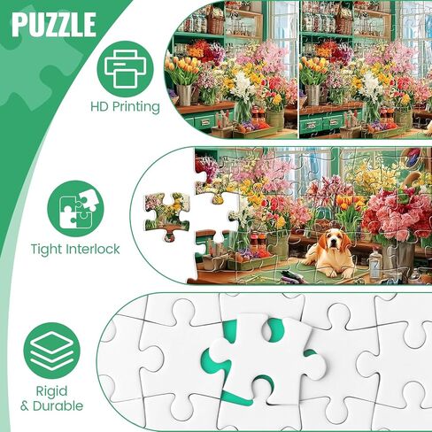 300 Piece Puzzles for Adults,Flower Arranger's Shed Puzzle for Adults Kids Seniors,Unique Fun Jigsaw Puzzle with Letters on Back Dust-Free,Challenging Family Activity Games Gifts for Family,20.5*15 In in Saudi Arabia