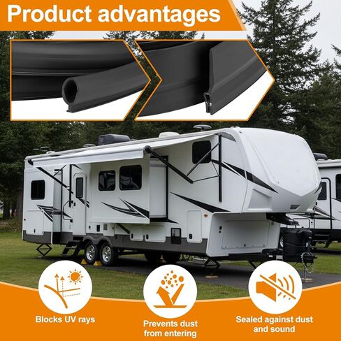 Pangda Combo Camper العجلة الخامسة RV منزلق للخارج مع شريحة ممسحة 2 بوصة في ختم مساعد 35 قدمًا من المطاط الأسود لمقطورة السفر نظام تجريد العربة المنزلق in Kuwait