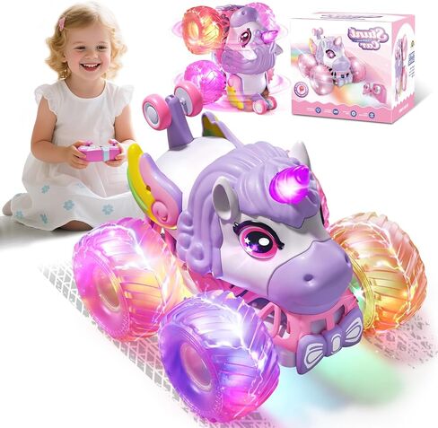Gohero Unicorn Monster Truck, 2.4GHz Remote Control Monster Truck Unicorn Toys for Girls Age 4-6, 1:20 Scale Pink Monster Trucks with Light & Music, 3 4 5 6 7 8 Year Old Girl Chritmas Birthday Gifts in Saudi Arabia