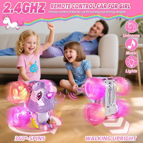 Gohero Unicorn Monster Truck, 2.4GHz Remote Control Monster Truck Unicorn Toys for Girls Age 4-6, 1:20 Scale Pink Monster Trucks with Light & Music, 3 4 5 6 7 8 Year Old Girl Chritmas Birthday Gifts in Saudi Arabia