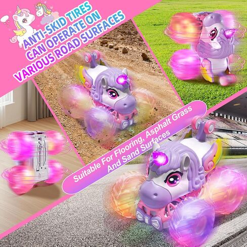 Gohero Unicorn Monster Truck, 2.4GHz Remote Control Monster Truck Unicorn Toys for Girls Age 4-6, 1:20 Scale Pink Monster Trucks with Light & Music, 3 4 5 6 7 8 Year Old Girl Chritmas Birthday Gifts in Saudi Arabia