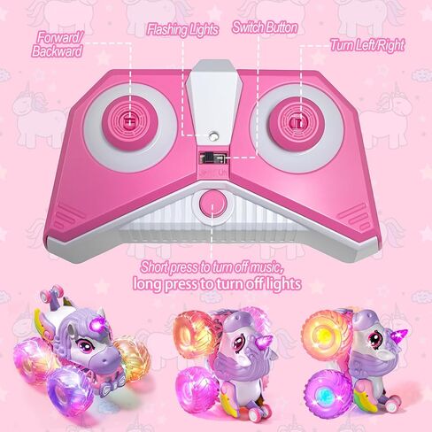 Gohero Unicorn Monster Truck, 2.4GHz Remote Control Monster Truck Unicorn Toys for Girls Age 4-6, 1:20 Scale Pink Monster Trucks with Light & Music, 3 4 5 6 7 8 Year Old Girl Chritmas Birthday Gifts in Saudi Arabia