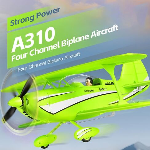 RC Plane 4CH A310 Biplane RC Airplane for Adults Beginners 3D/6G 1504 Brushless Motor Remote Control Plane EPP Foam 2.4G Fixed-Wing Model Plane with 2 Batteries in Saudi Arabia