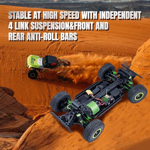EAZYRC FMS 1/18 RC Truck FSC18 Ford Bronco, Officially Licensed by Ford Short Course RC Car, 4x4 Off-Road RC Crawler with LED Lights, and Quick-Release Body-RTR (Race Livery B (Brushed Version)) in Saudi Arabia