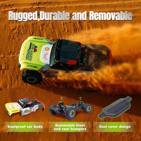 EAZYRC FMS 1/18 RC Truck FSC18 Ford Bronco, Officially Licensed by Ford Short Course RC Car, 4x4 Off-Road RC Crawler with LED Lights, and Quick-Release Body-RTR (Race Livery B (Brushed Version)) in Saudi Arabia