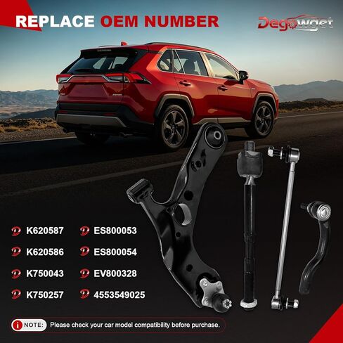 Front Lower Control Arm Suspension kit K620587 Compatible With 2006-2018 Toyota RAV4 Sway Bar Link with Ball Joint Replaces K750043 K750257 12PCS in Saudi Arabia