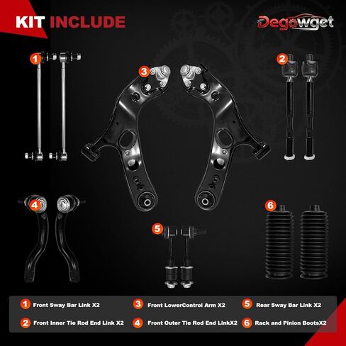 Front Lower Control Arm Suspension kit K620587 Compatible With 2006-2018 Toyota RAV4 Sway Bar Link with Ball Joint Replaces K750043 K750257 12PCS in Saudi Arabia