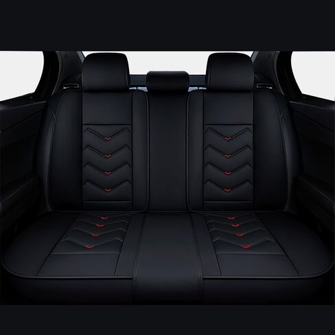 Car Seat Covers in The Back Row, Stylish Sport Seat Cover, Premium Nappa Leather Car Seat Covers. Automobile Seat Covers Sets.(Black) in Saudi Arabia