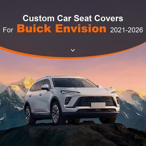 DISUTOGO Seat Covers Custom for Buick Envision 2021 2022 2023 2024 2025 2026 Full Set 5 Seats Waterproof Premium Faux Leather Airbag Compatible Custom Fit Envision Car Seat Covers - Black in Saudi Arabia