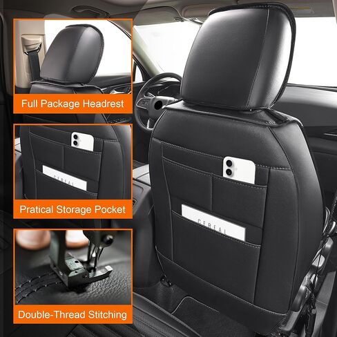 DISUTOGO Seat Covers Custom for Buick Envision 2021 2022 2023 2024 2025 2026 Full Set 5 Seats Waterproof Premium Faux Leather Airbag Compatible Custom Fit Envision Car Seat Covers - Black in Saudi Arabia