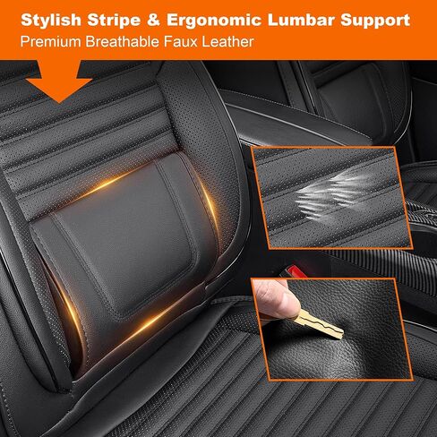 DISUTOGO Seat Covers Custom for Buick Envision 2021 2022 2023 2024 2025 2026 Full Set 5 Seats Waterproof Premium Faux Leather Airbag Compatible Custom Fit Envision Car Seat Covers - Black in Saudi Arabia